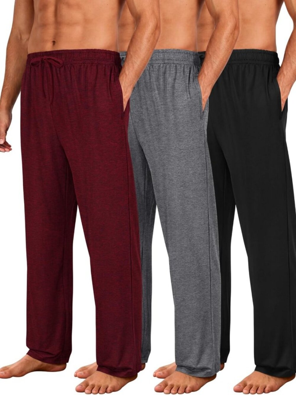Ultra Soft Comfy Men's Pajama Pants - 3 Pack Loungewear Sleepwear Set